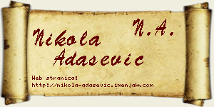 Nikola Adašević vizit kartica